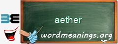 WordMeaning blackboard for aether